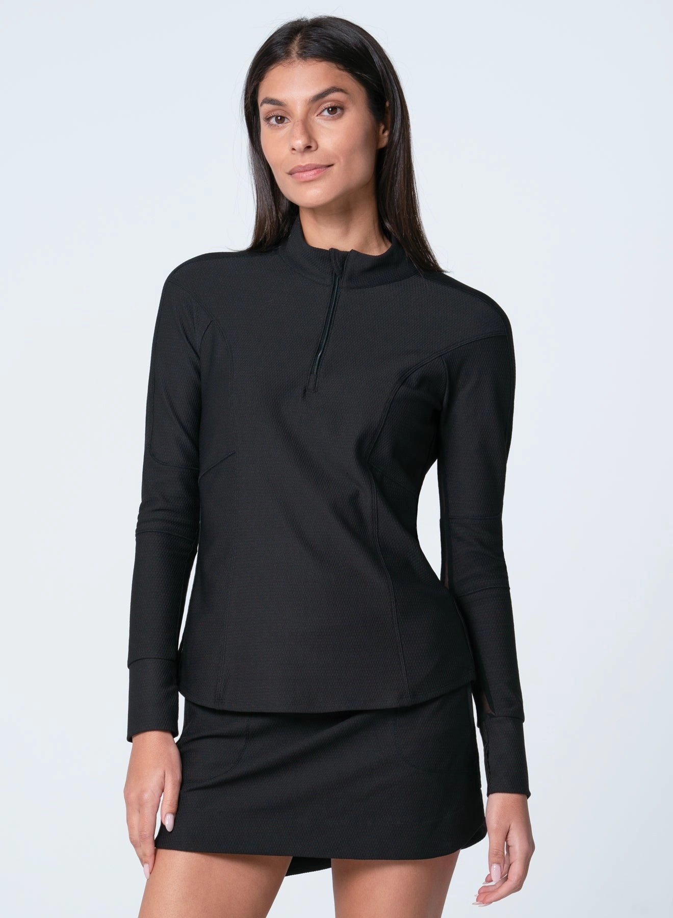Stretchable Neckline Flex 1/4 Zip Long Sleeve