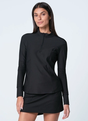 Stretchable Neckline Flex 1/4 Zip Long Sleeve