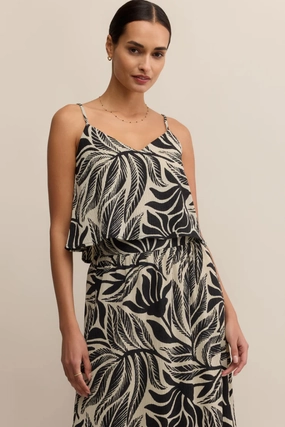 DoubleLayered Collar Nolan Palm Crop Tank by Z Supply