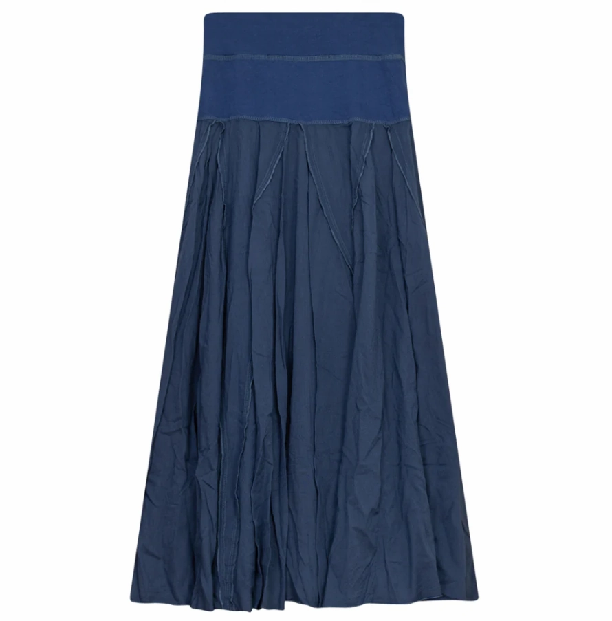 Red Myth Denim Gauze Godet Maxi SB2CM7751SL Spring Brunch