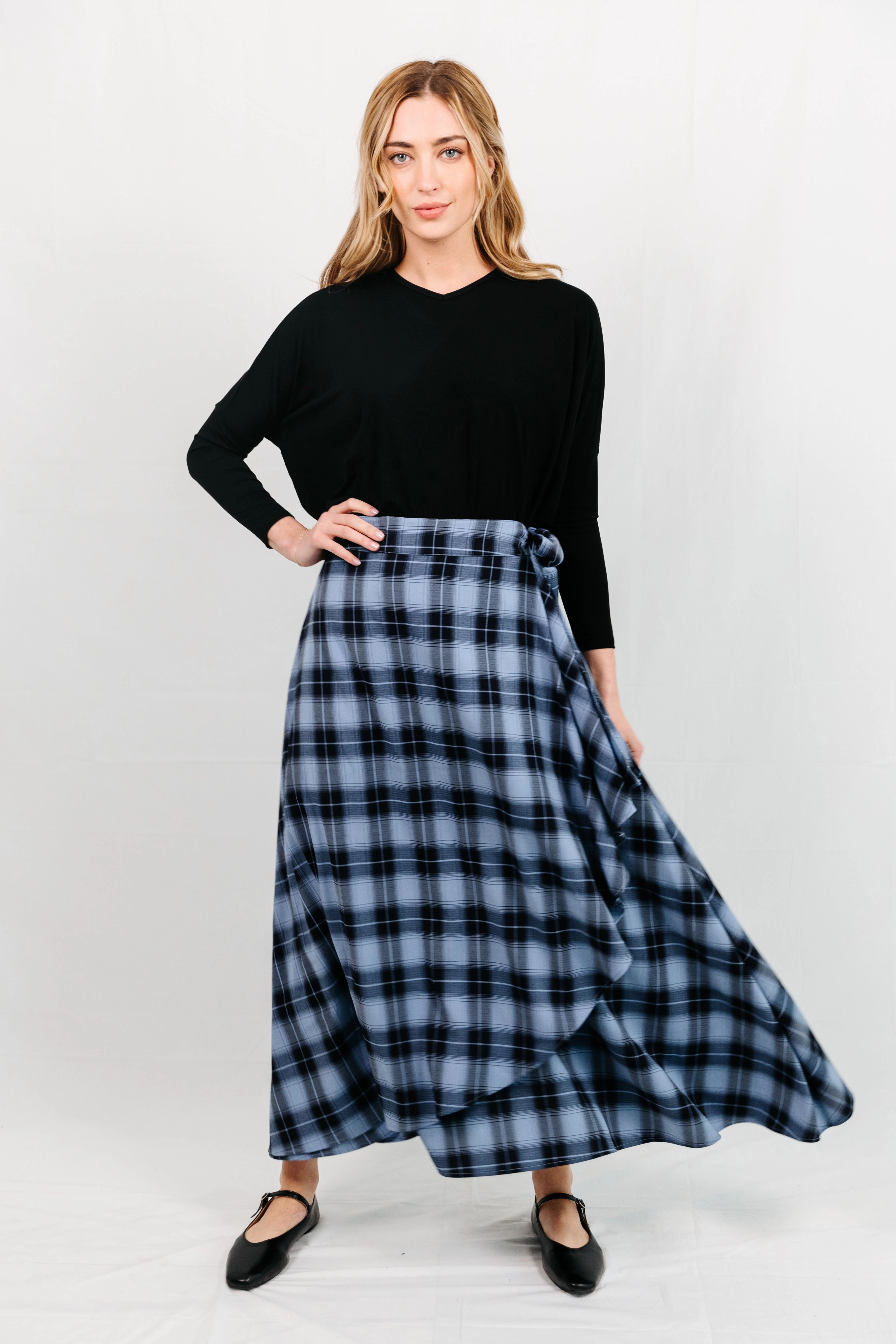 Rumi Plaid Maxi Skirt Street Edge