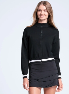 Rally Mock Neck Cardigan Brushed Microfiber Surface