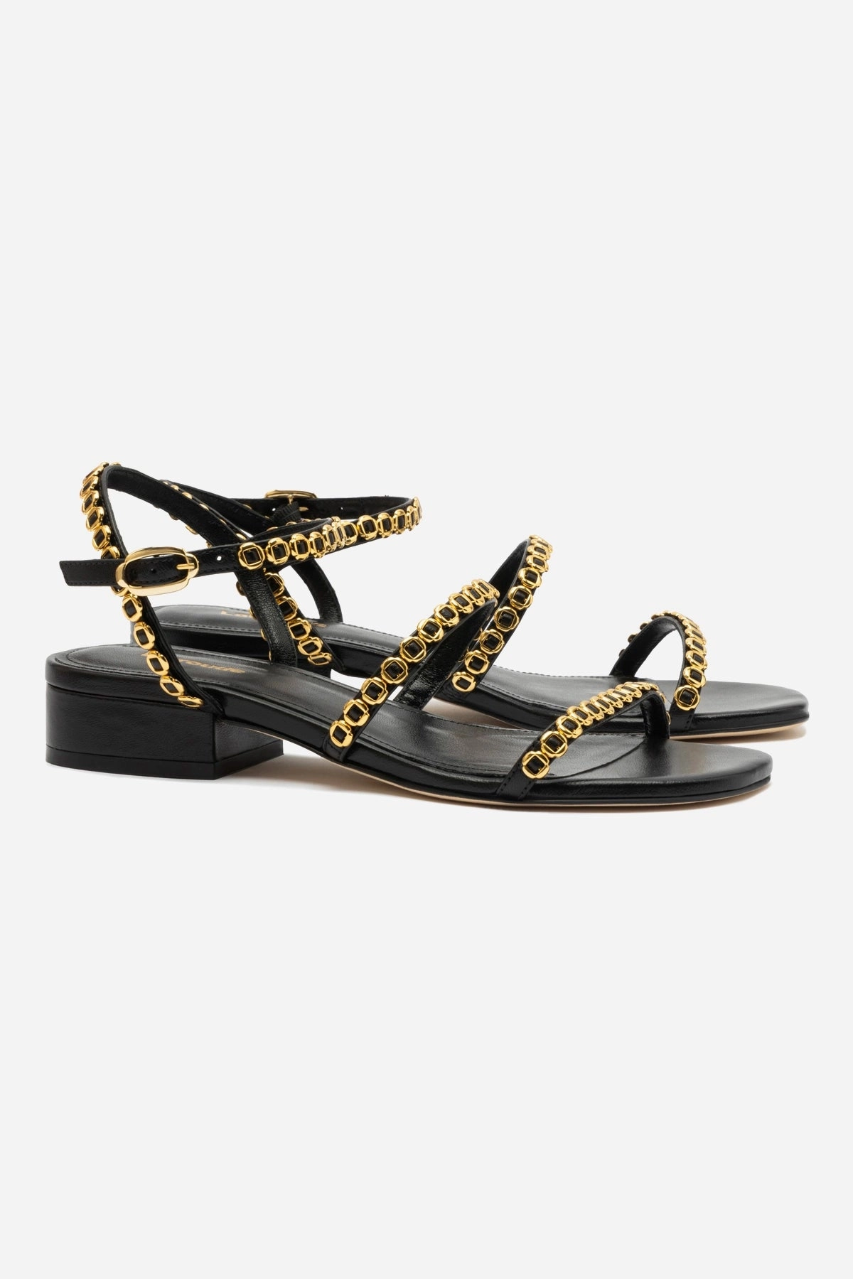 Show Stage Flexibility Milanina Flat Sandal In Black Leather