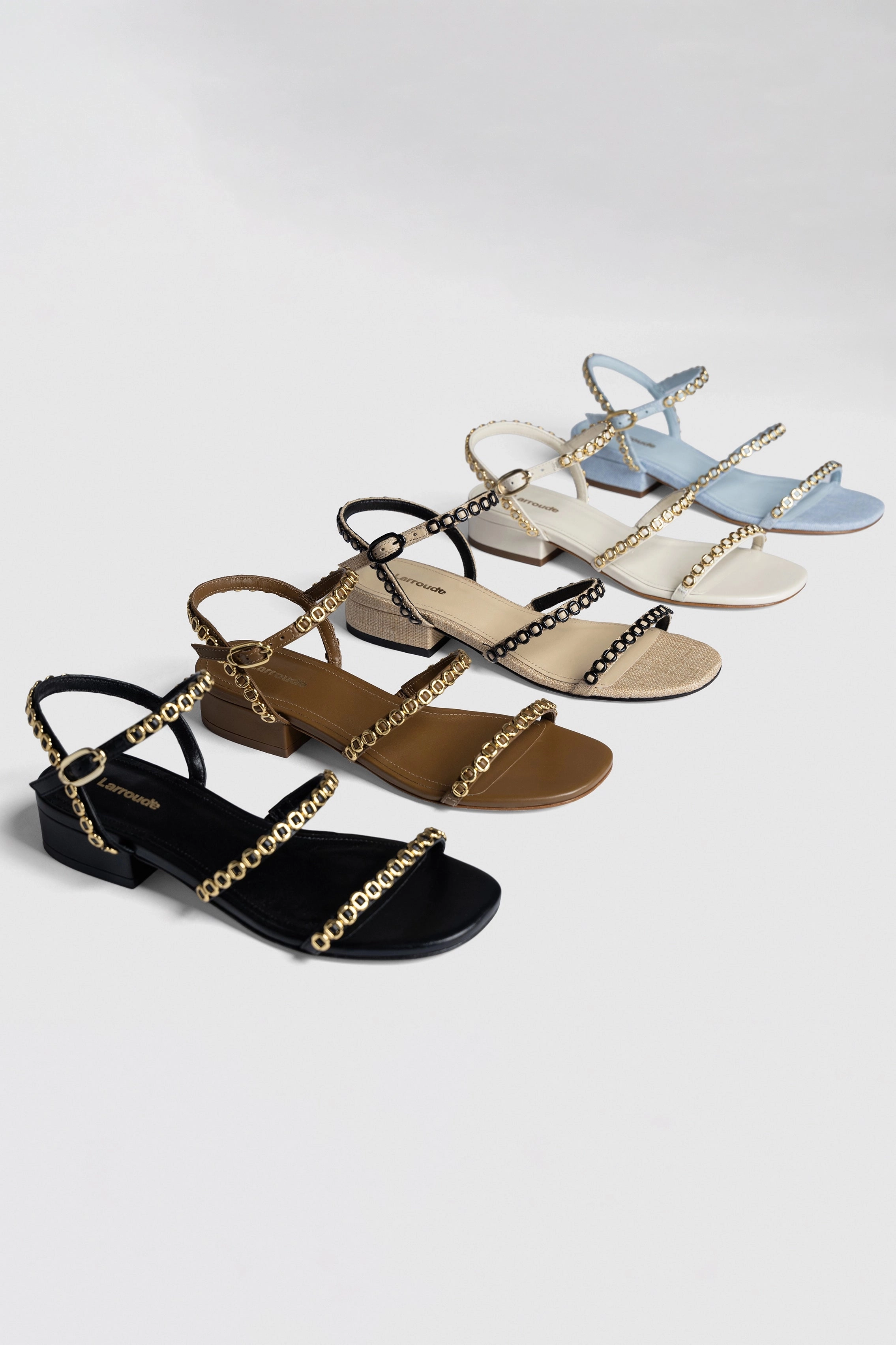 Milanina Flat Sandal In Black Leather Firm Lock