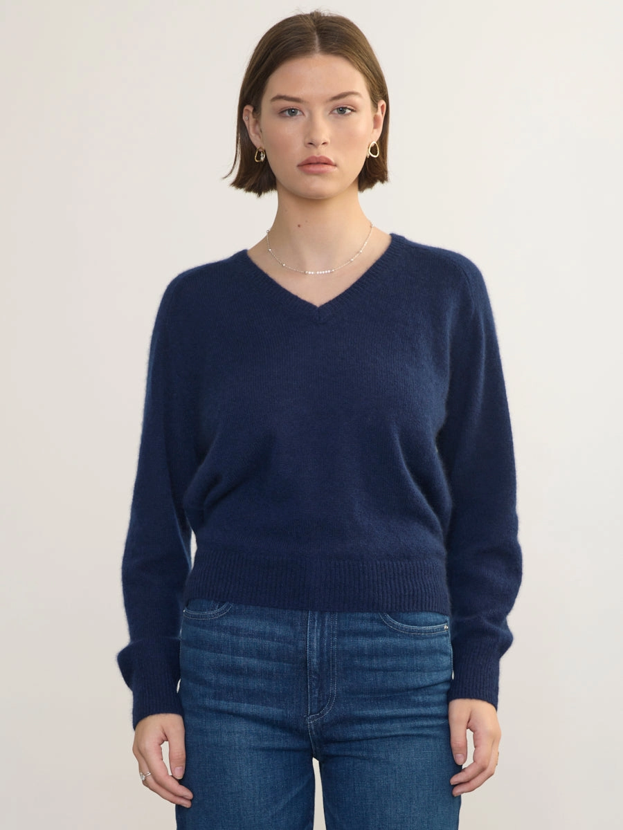 VNECK RAGLAN PULLOVER Wrinkle Free Texture Ethical production