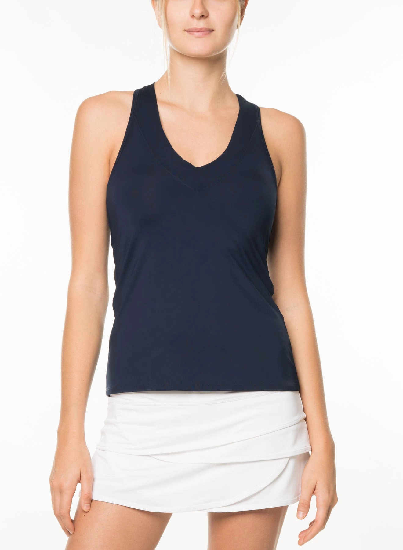 V-neck Tank OrganicCottonBlend FlexibleCollar