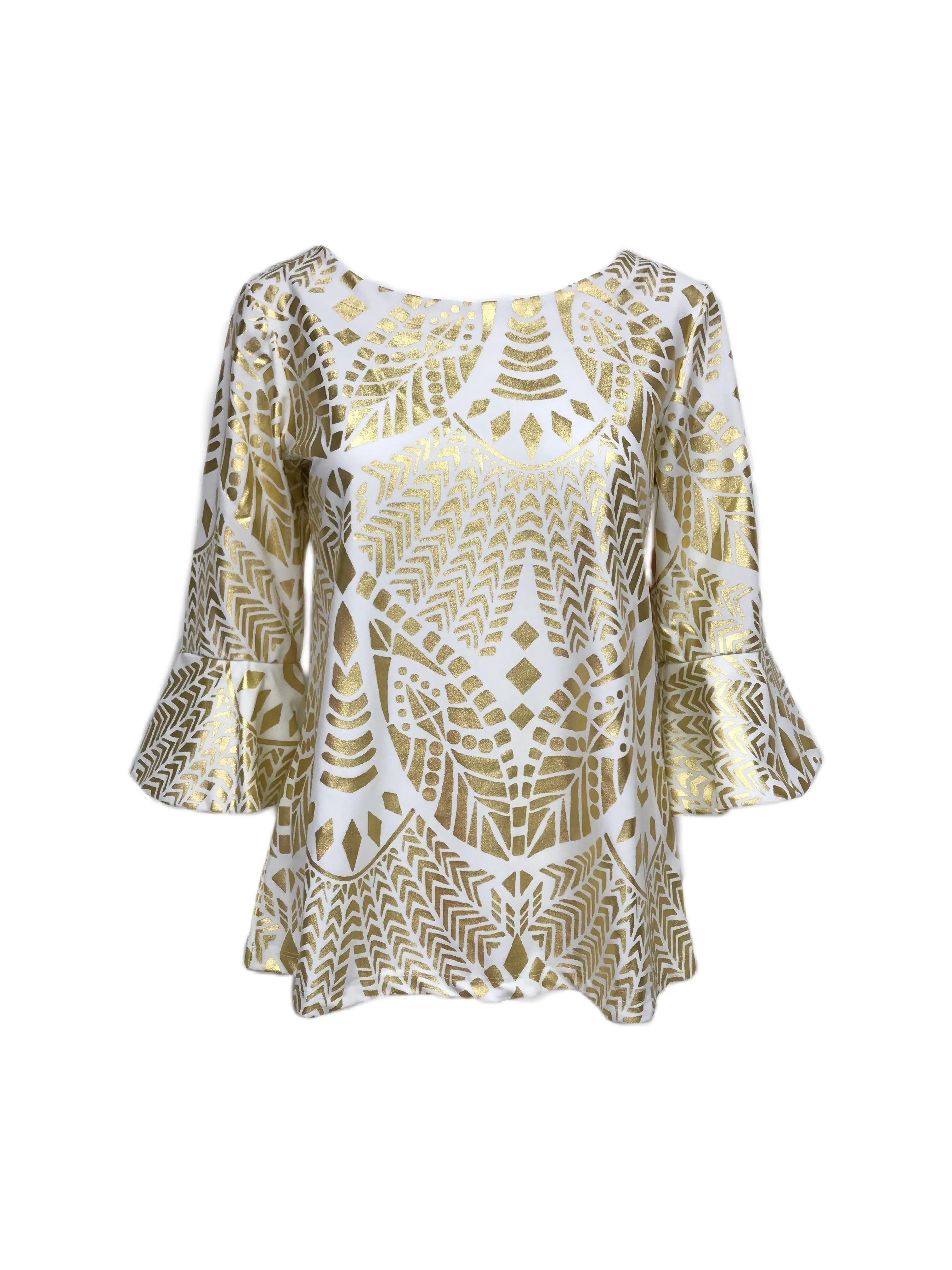 Smooth Seam Transition Flirty Top Gold Tribal