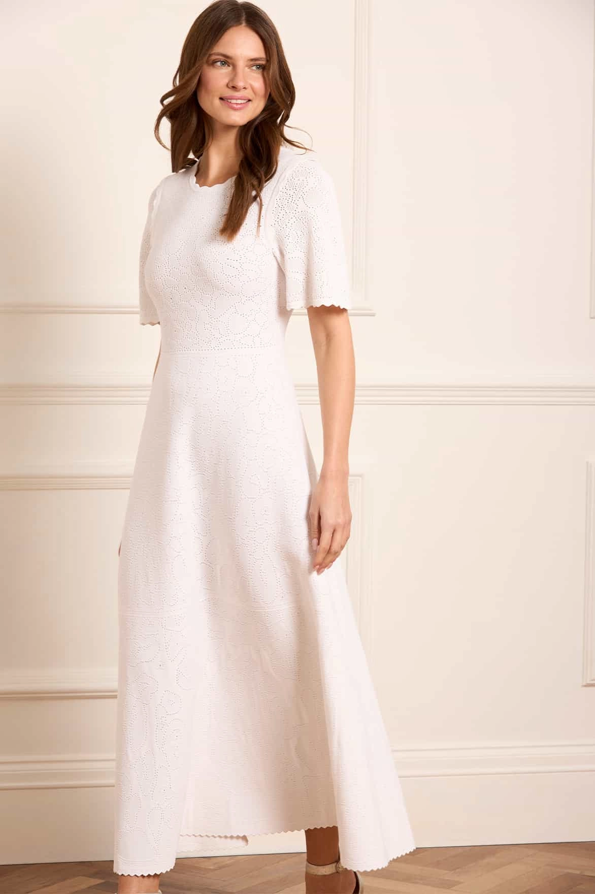 Floral Pointelle Knit Gown Mid layer