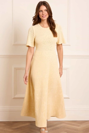 Celebration Wear Floral Pointelle Knit Gown