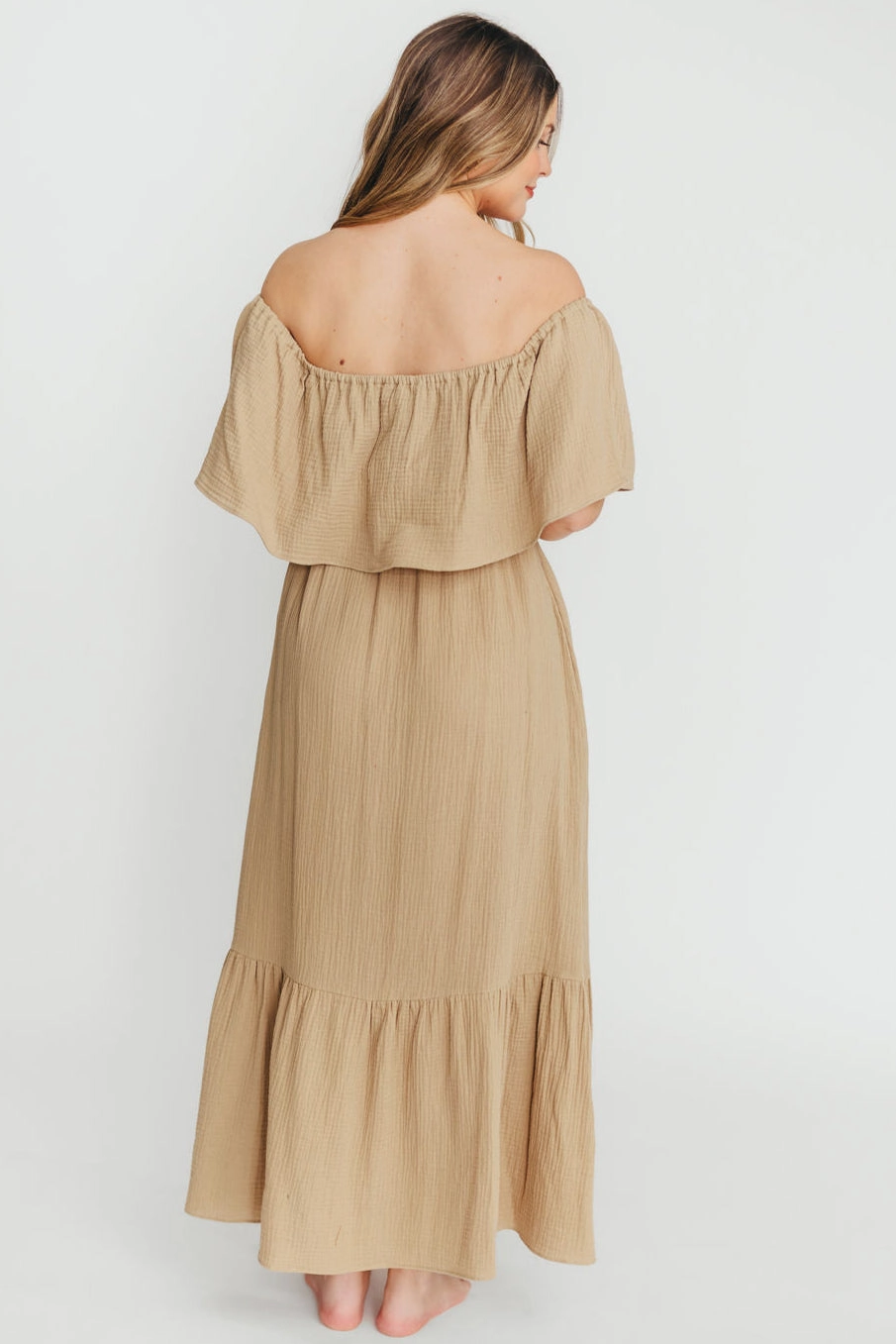 Natural Layers Josie 100% Cotton Maxi Dress in Khaki