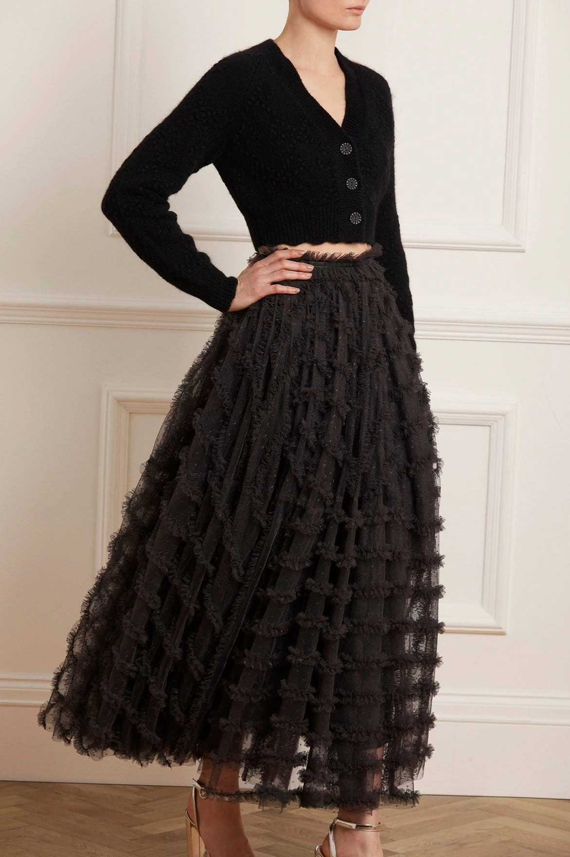 Curvy Fit Stylish Finish Florence Ruffle Ankle Skirt