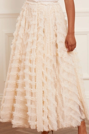 Foil Print Detachable Detail Florence Ruffle Ankle Skirt