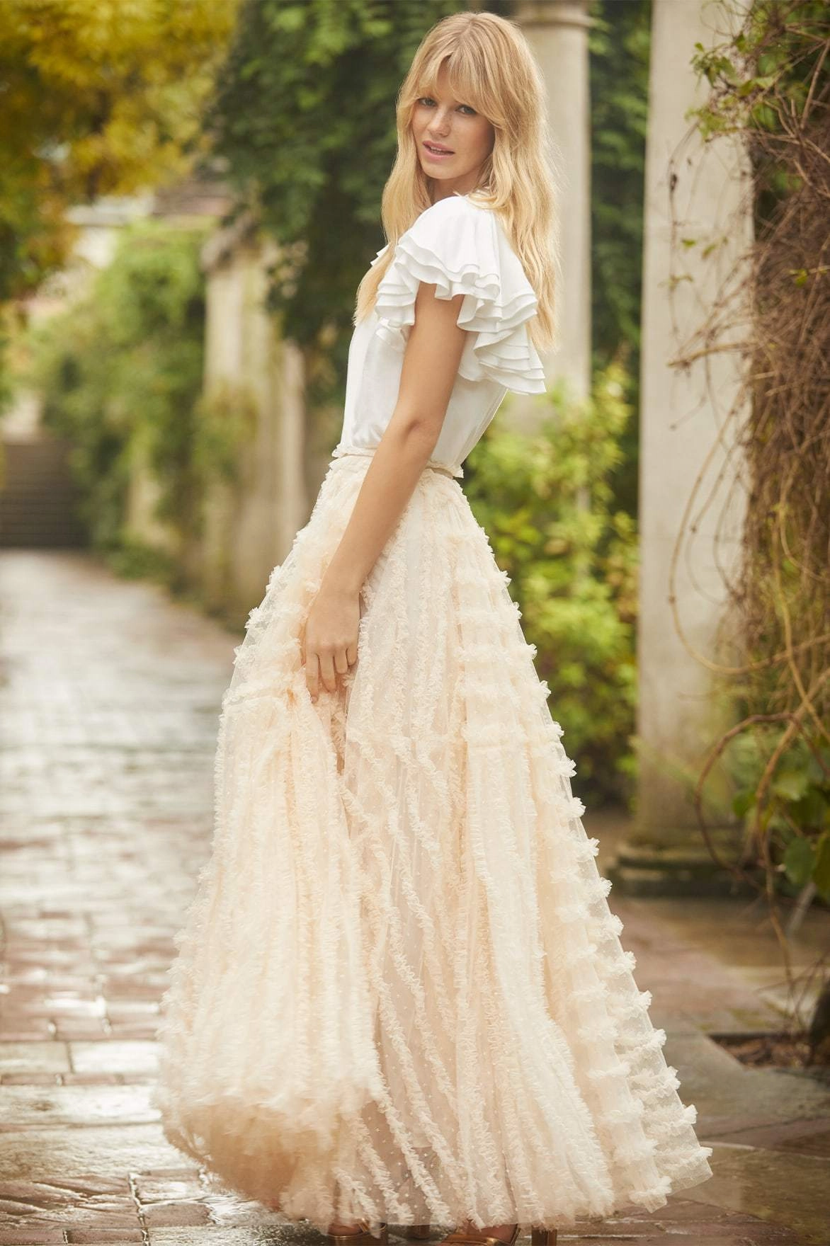 Functional Fashion Florence Ruffle Ankle Skirt