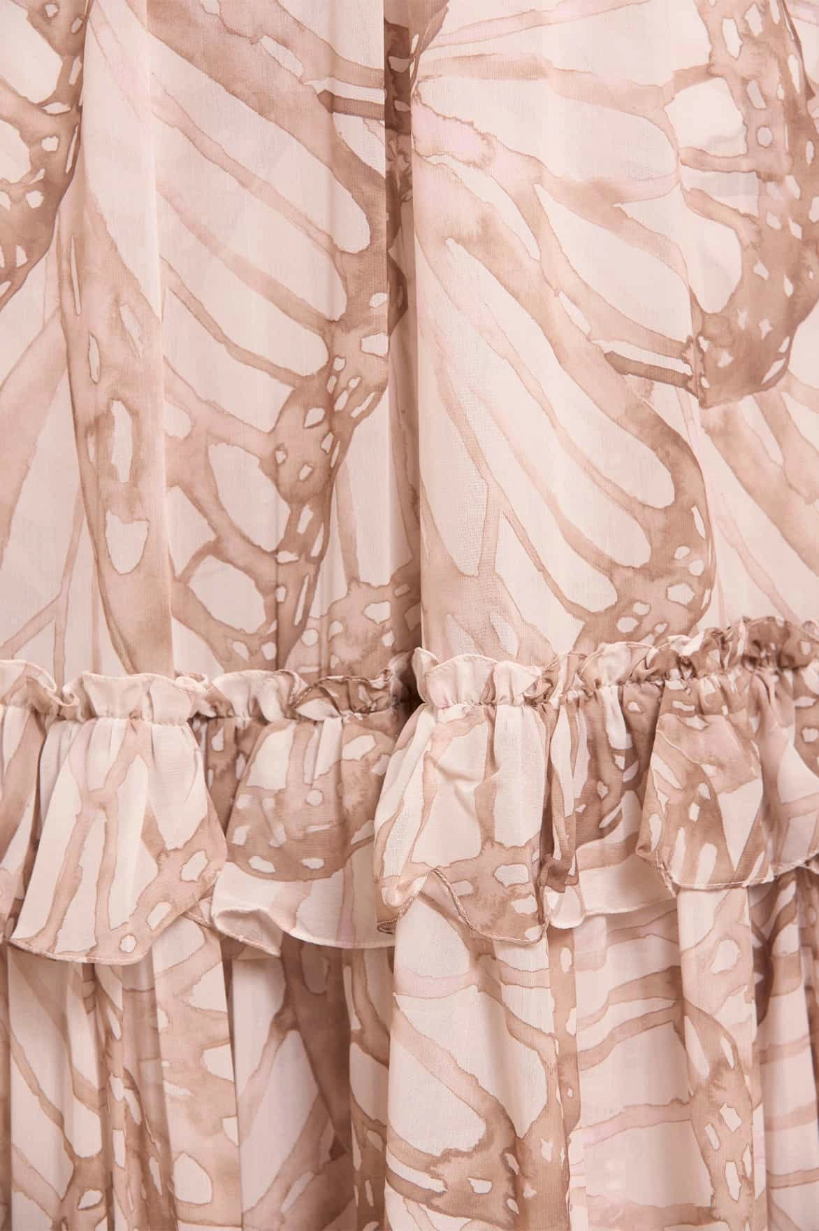 Flutter Chiffon Long Sleeve Ballerina Dress Bold Patterns