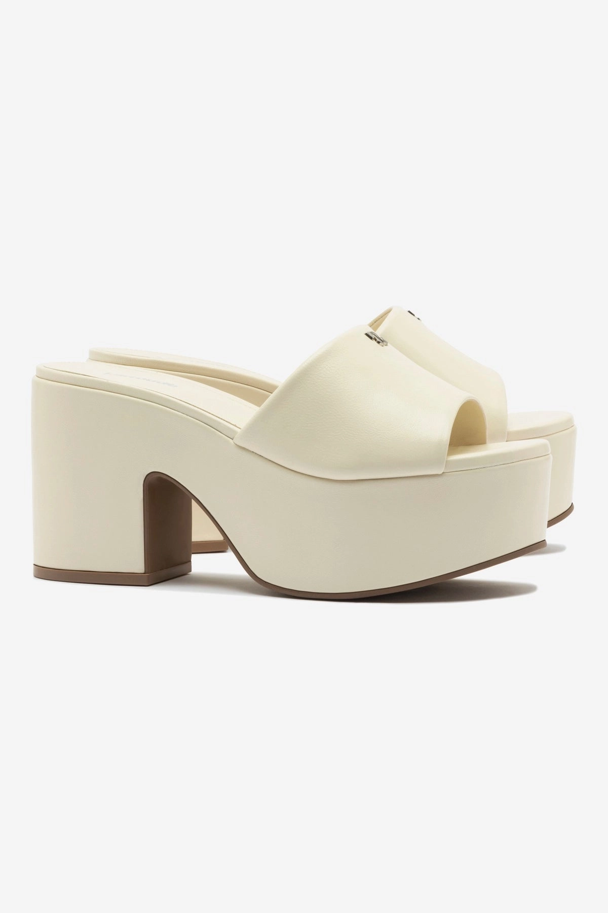Miso Platform Mule In Ivory Leather Dry Fast