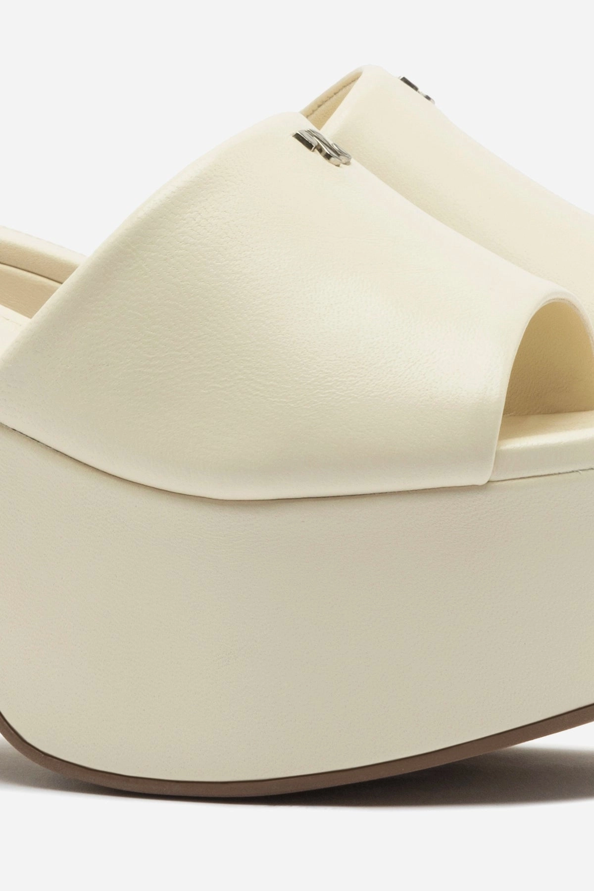Grace Walk Miso Platform Mule In Ivory Leather