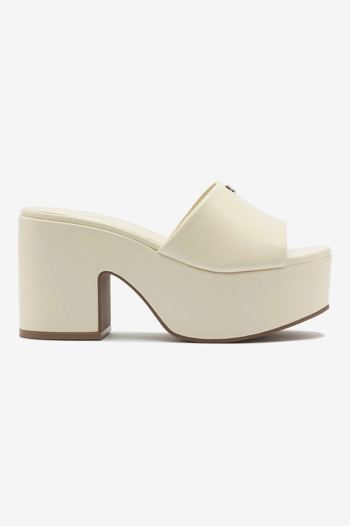 Miso Platform Mule In Ivory Leather Island Vibe Slip Resistant