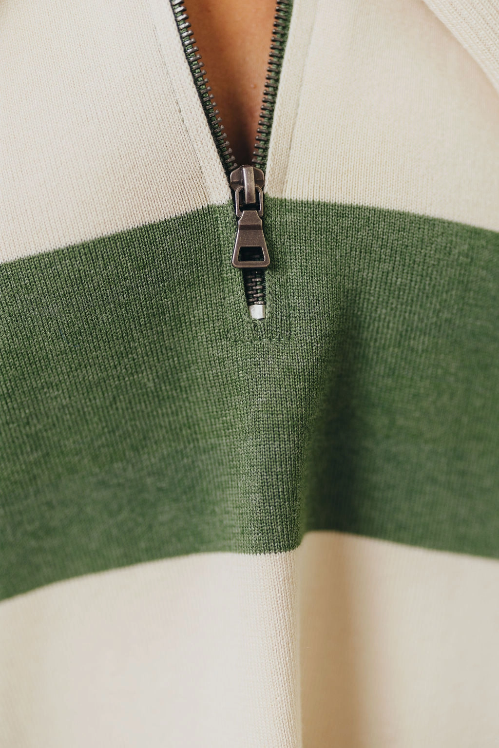 Fontaine Pullover in Green Ivory Stretch Fit Top