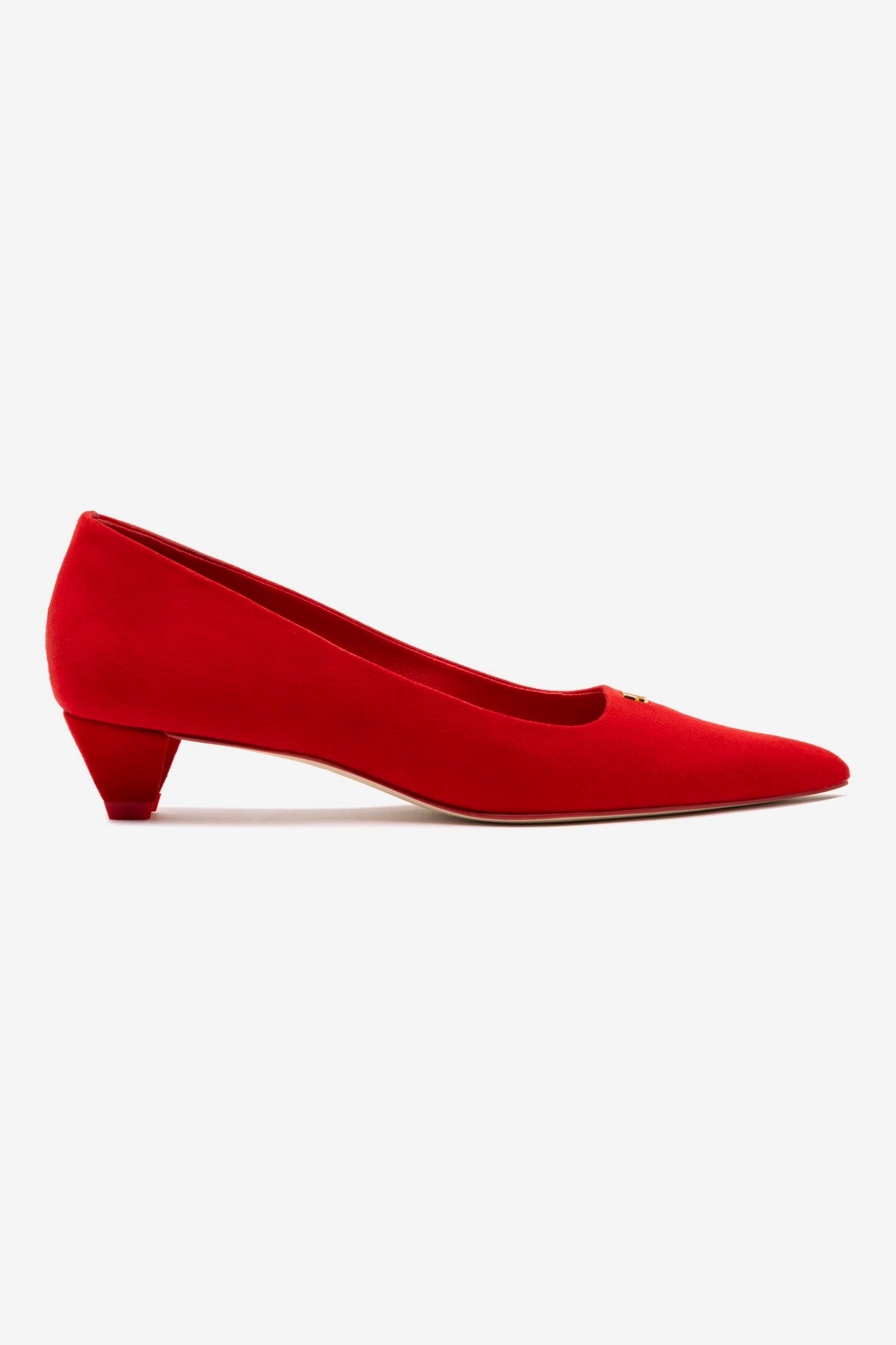 Ruth Pump In Scarlet Suede Thermal Insulation Photo Glam