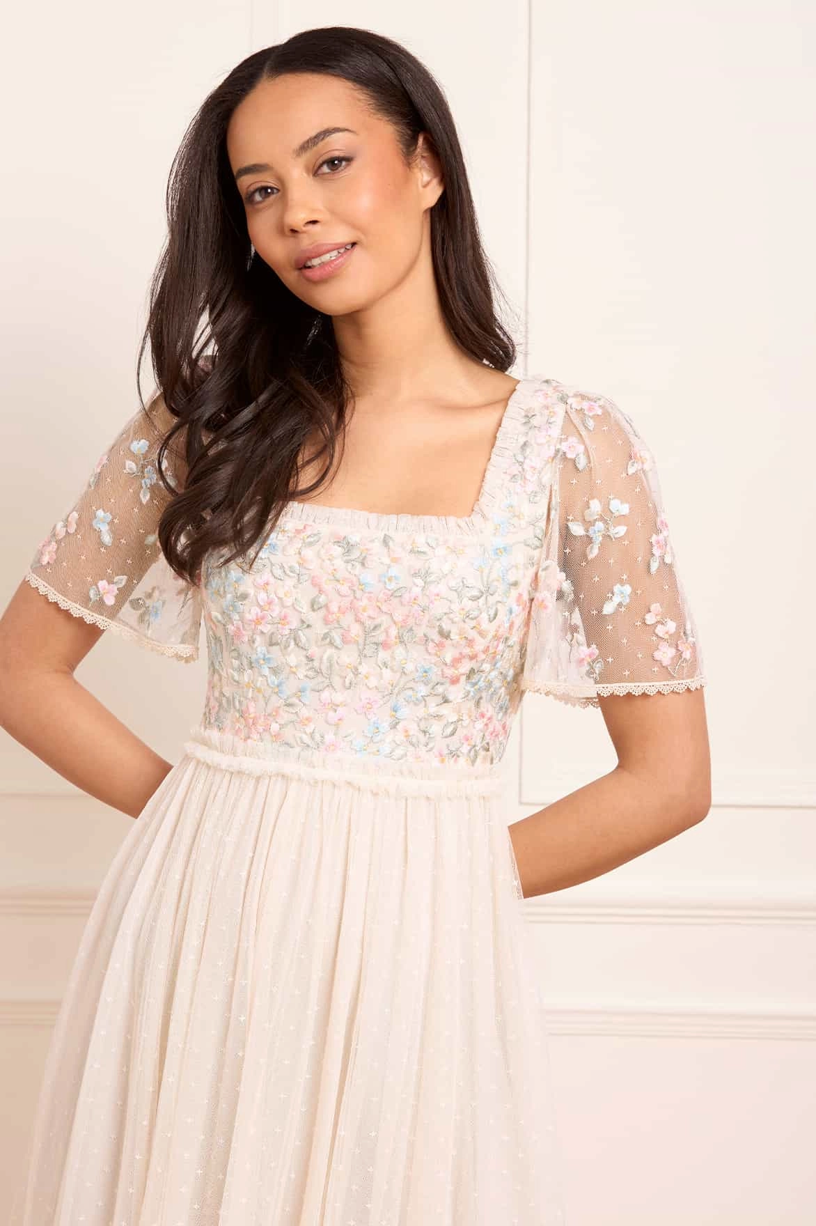 Versailles Ditsy Bodice Ankle Gown Mood Comfort Easy Pairing