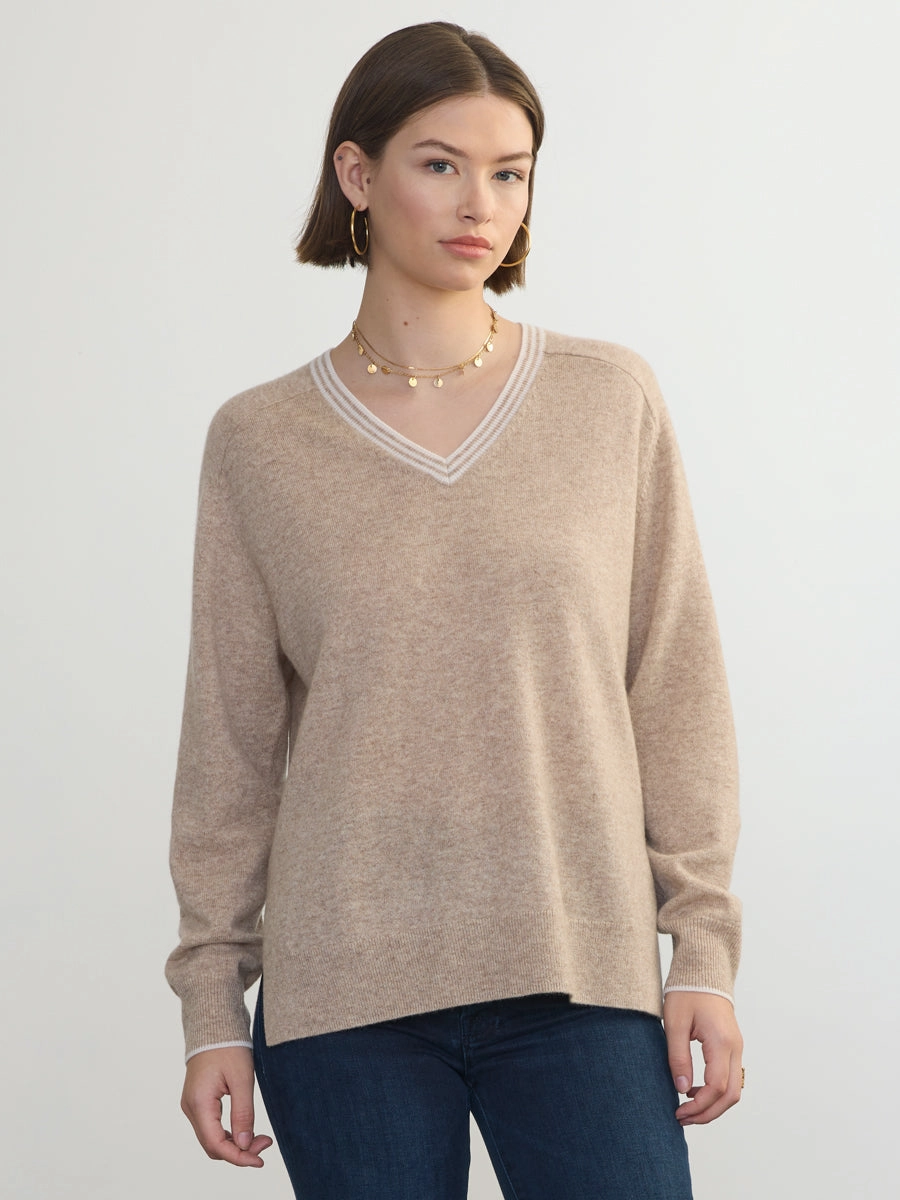 BOYFRIEND CASHMERE VEE Four Way Stretch FullCut Shoulder