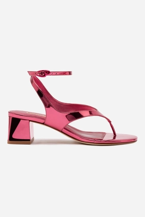 Gaia Block Sandal In French Rose Specchio Cold Tone