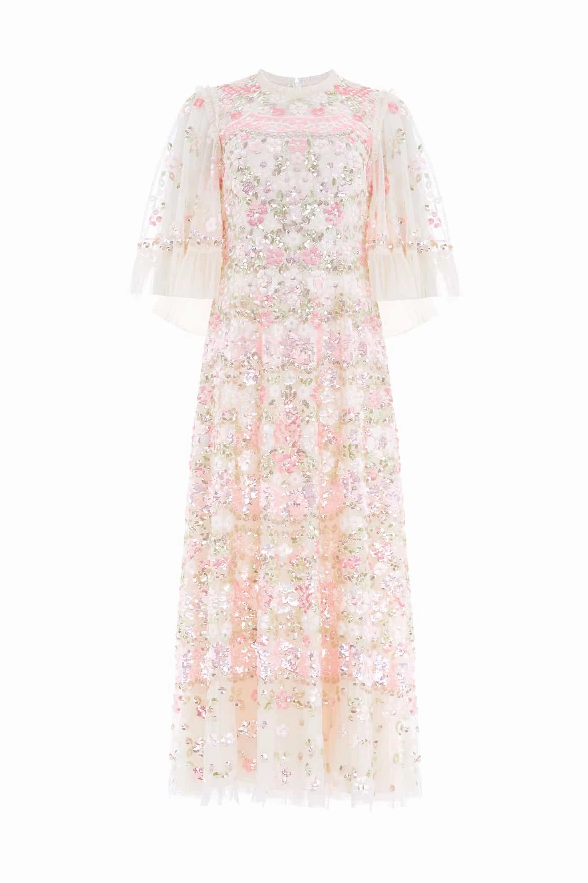 Timeless and Comfortable Subtle Detail Garden Delight Gloss Ankle Gown