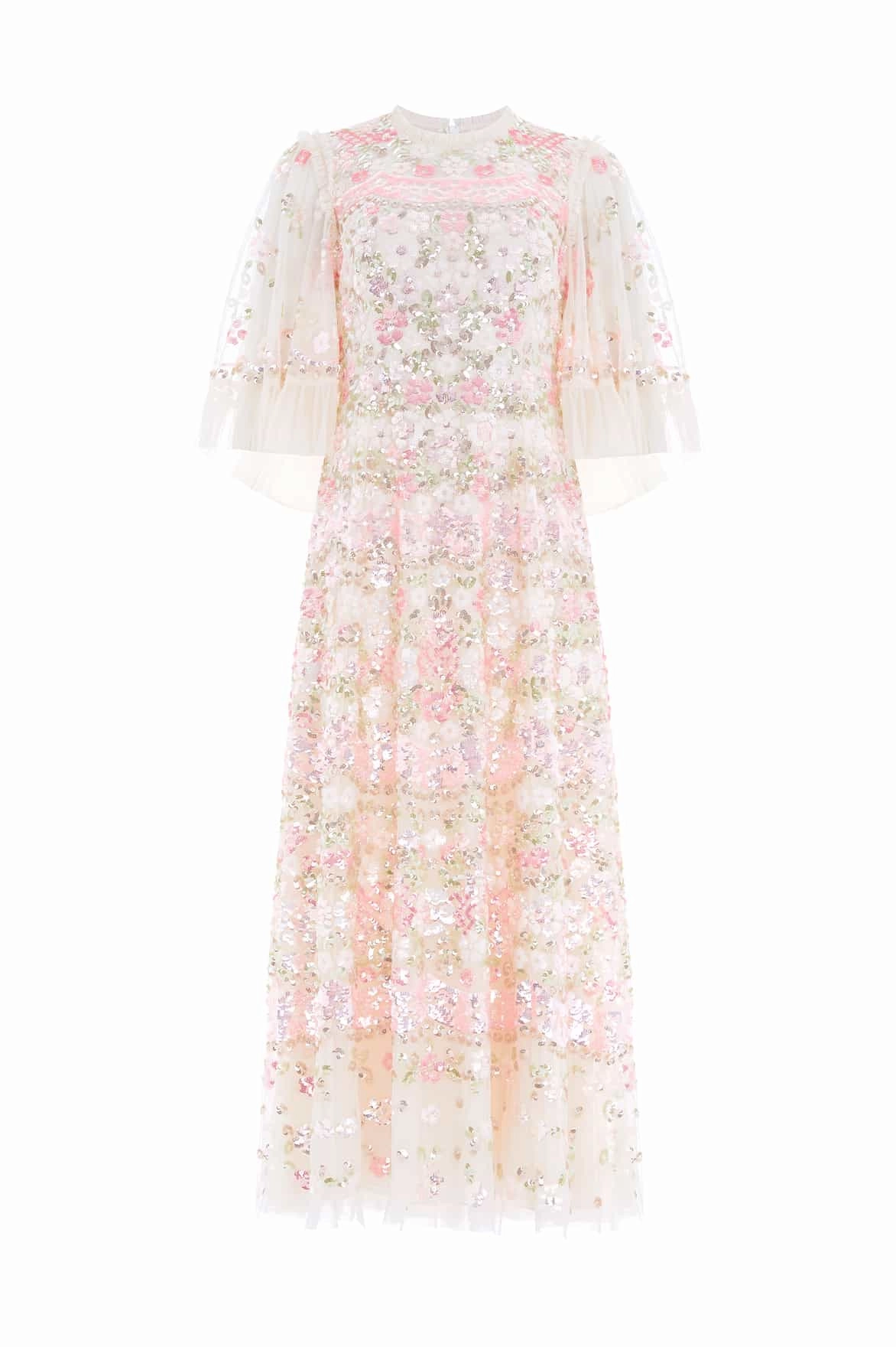 Garden Delight Gloss Ankle Gown Minimal Detail