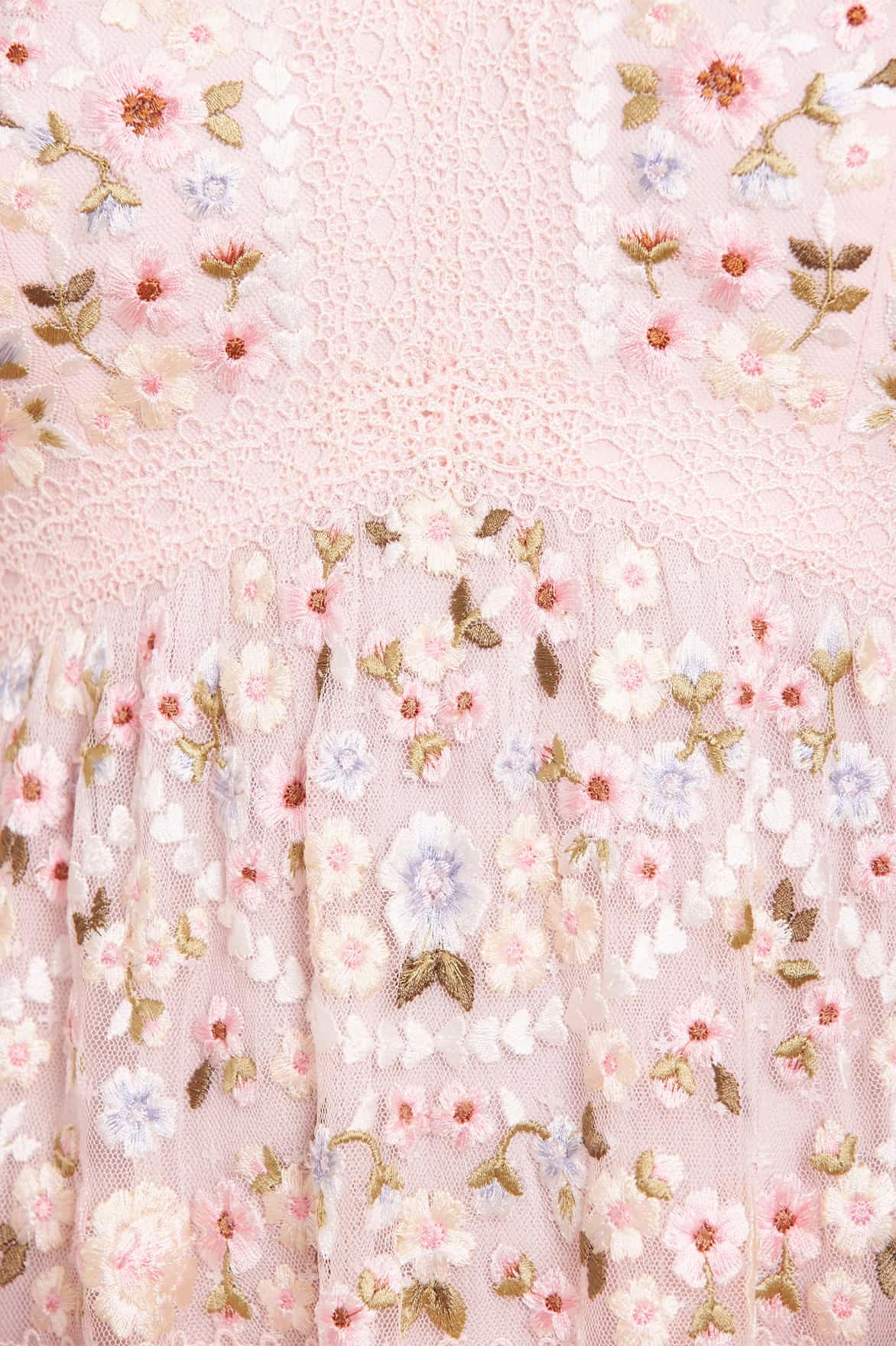 Garland Ribbon Ankle Gown Vibrant pattern