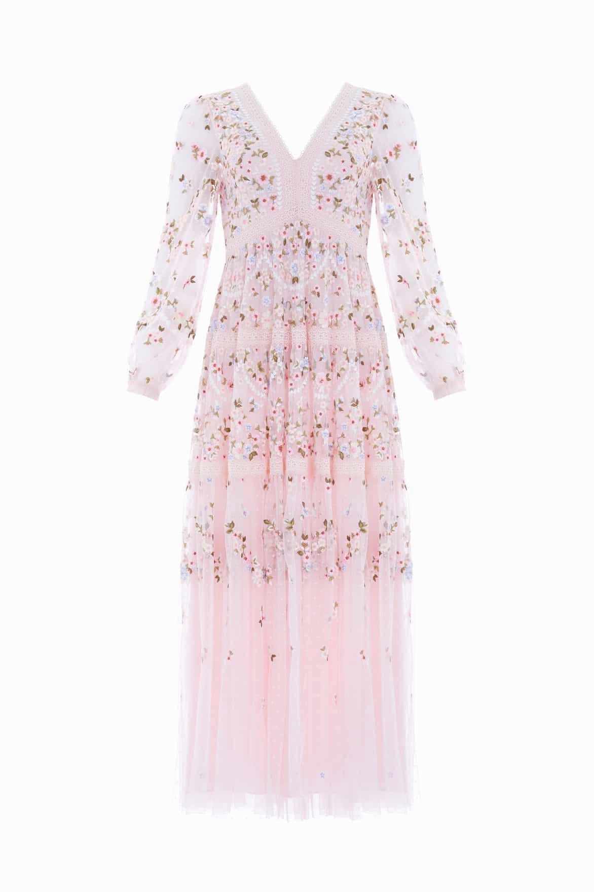 Refined Vibe Garland Ribbon Ankle Gown