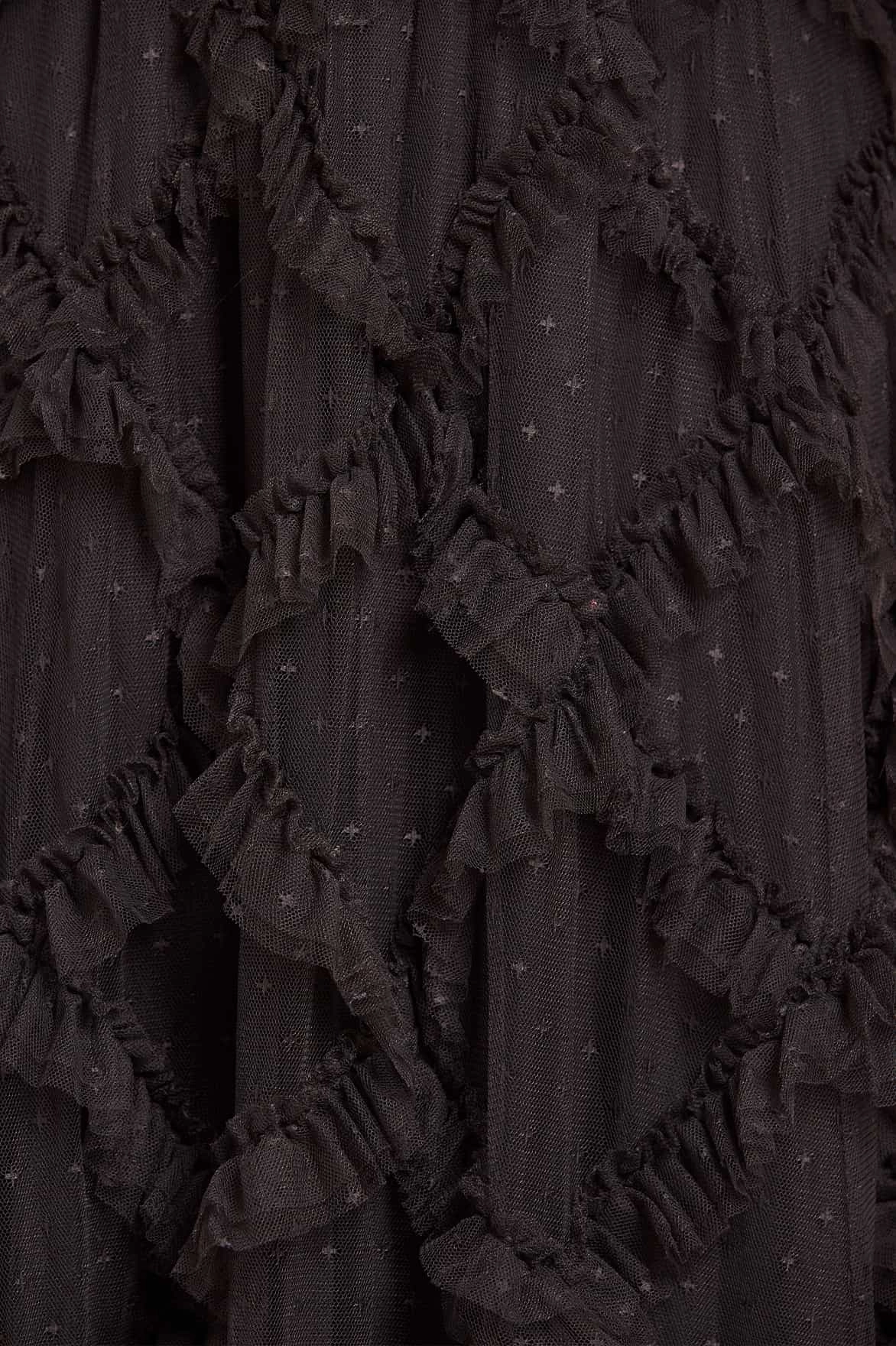 Genevieve Ruffle Gown Vibrant pattern Cozy Silhouette