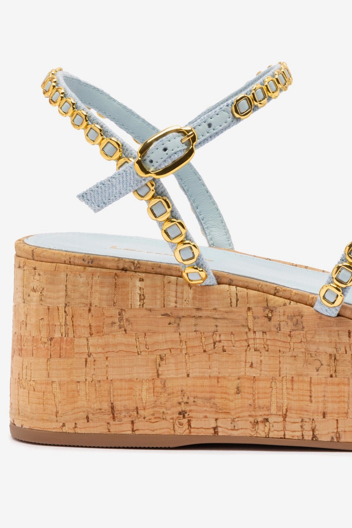 ventilation channels Gio Milanina Flatform In Maya Denim and Natural Cork