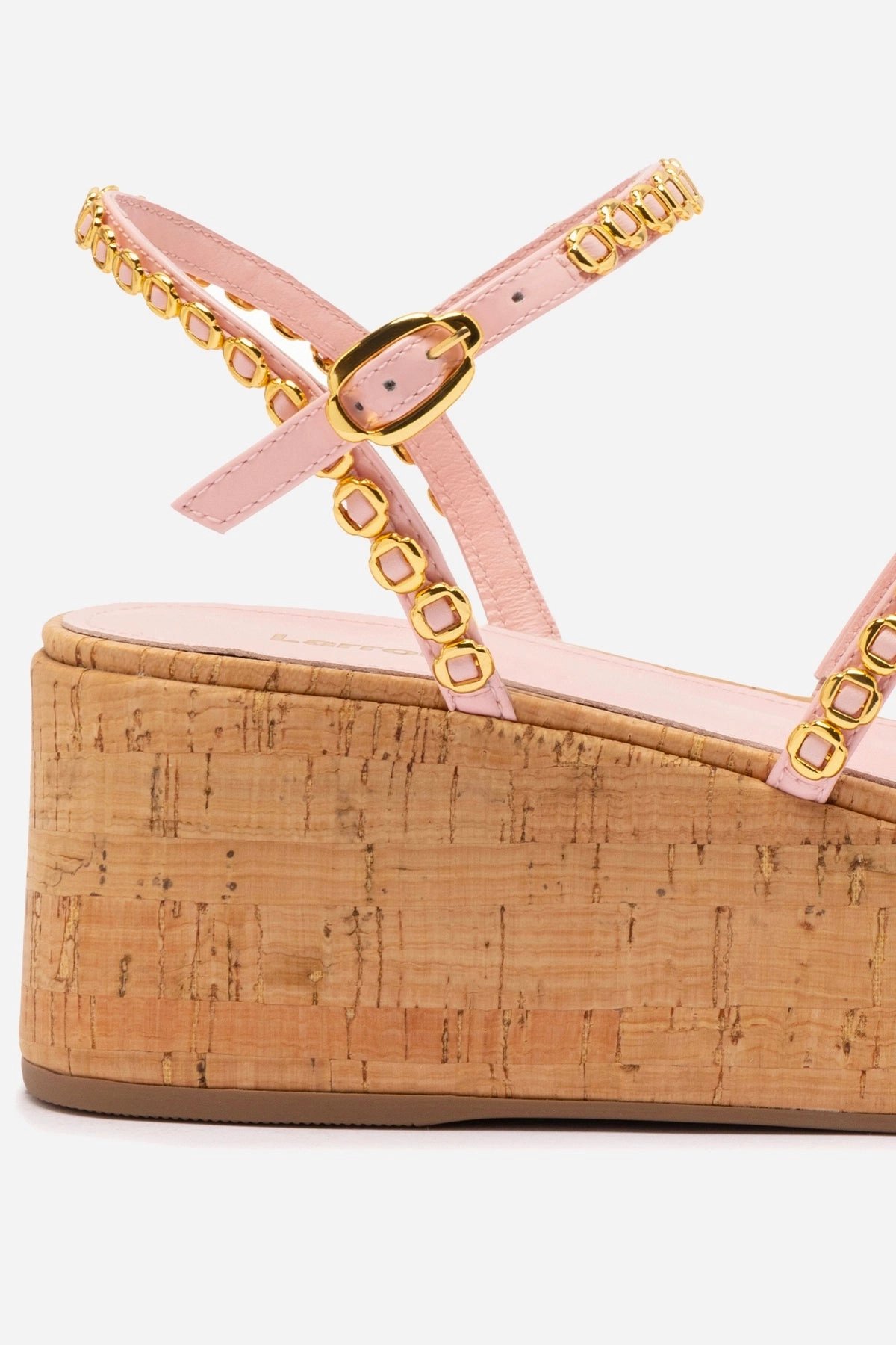 Gio Milanina Flatform In Tulip Patent Leather and Natural Cork evening run