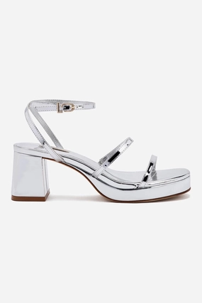 synthetic leather Gio Sandal In Silver Specchio