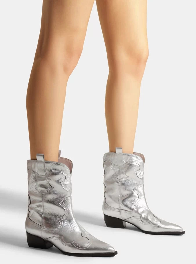 Giovanna Leather Block Boot Lace-Up Style