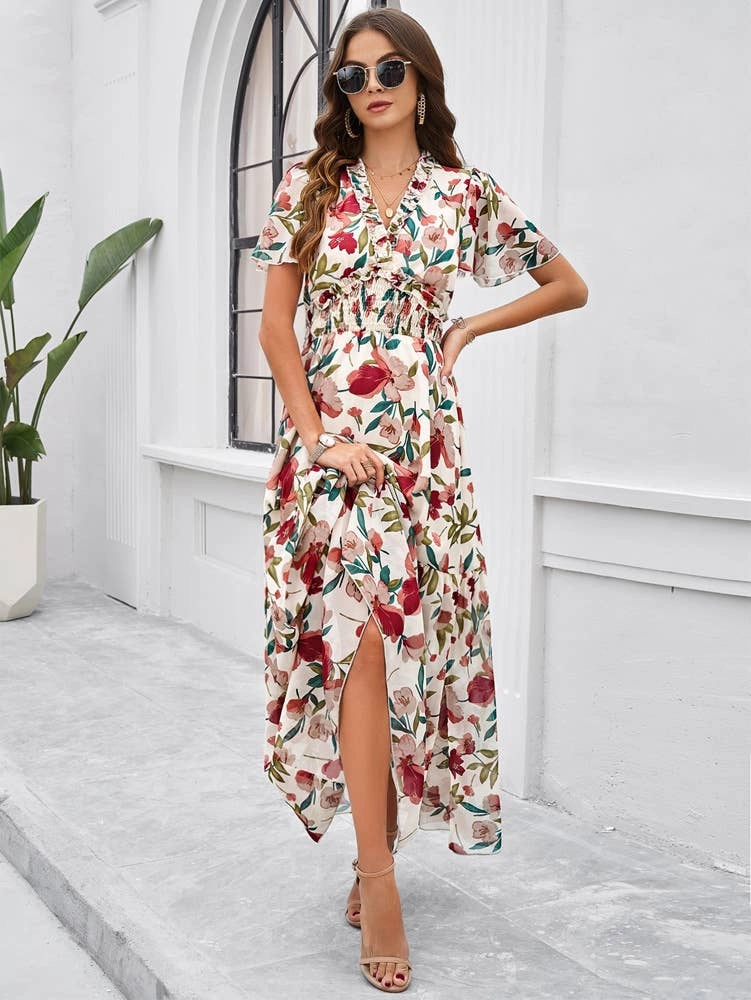 Elegant Piece Japan Cool CASUAL PRINT DRESS WITH WAIST_CWDMD1953