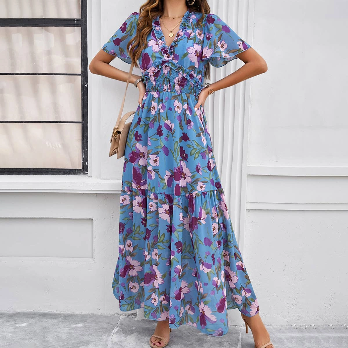 Casual Layering Stylish Pick CASUAL PRINT DRESS WITH WAIST_CWDMD1953