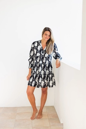 Crisp Texture Chill Moment Dover Dress Black Tiger