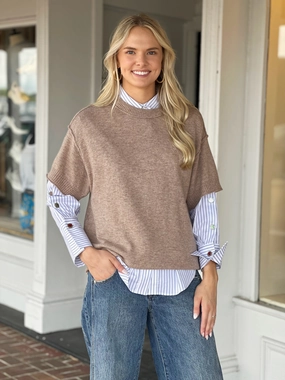 Good For Me Sweater in Mocha High Neck Design