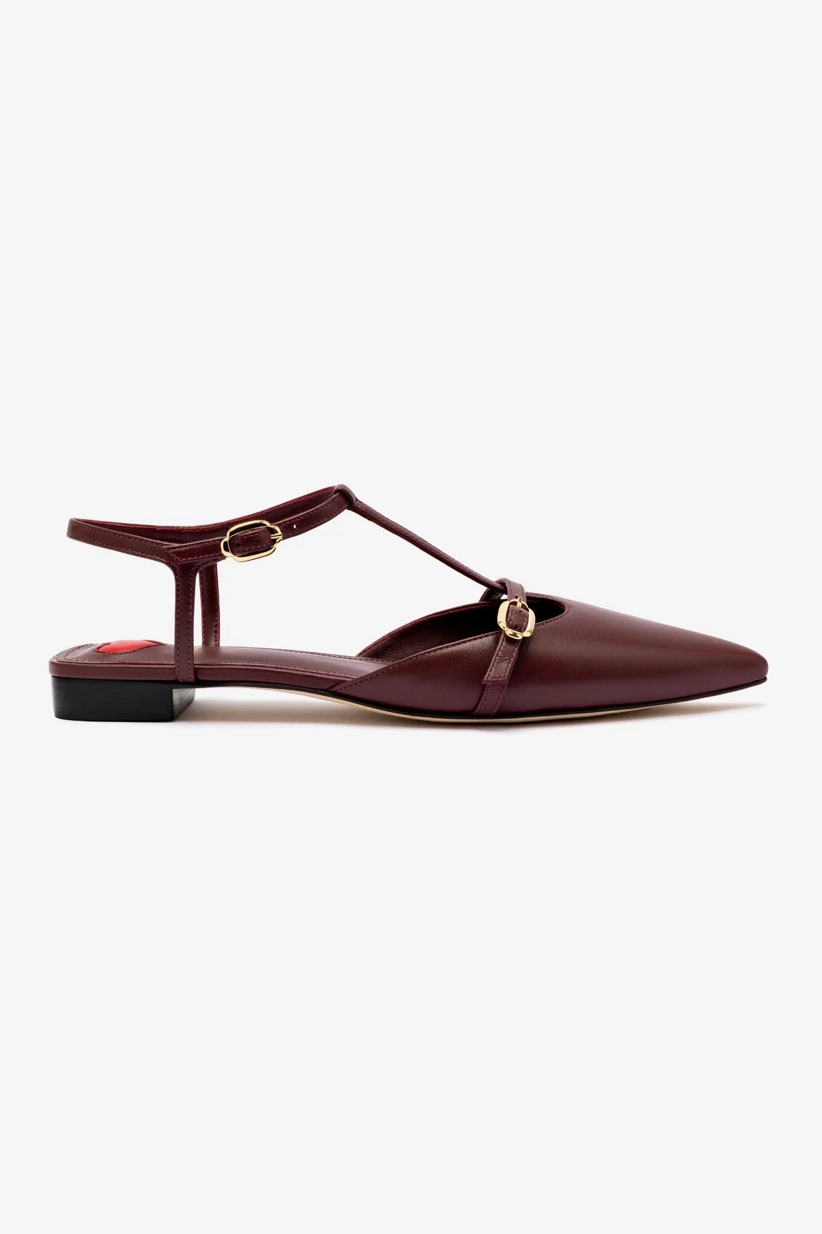 Viral Pop design Grace Flat In Burgundy Leather