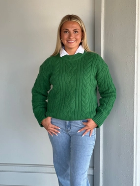 Green Cable Knit Sweater OdorControl