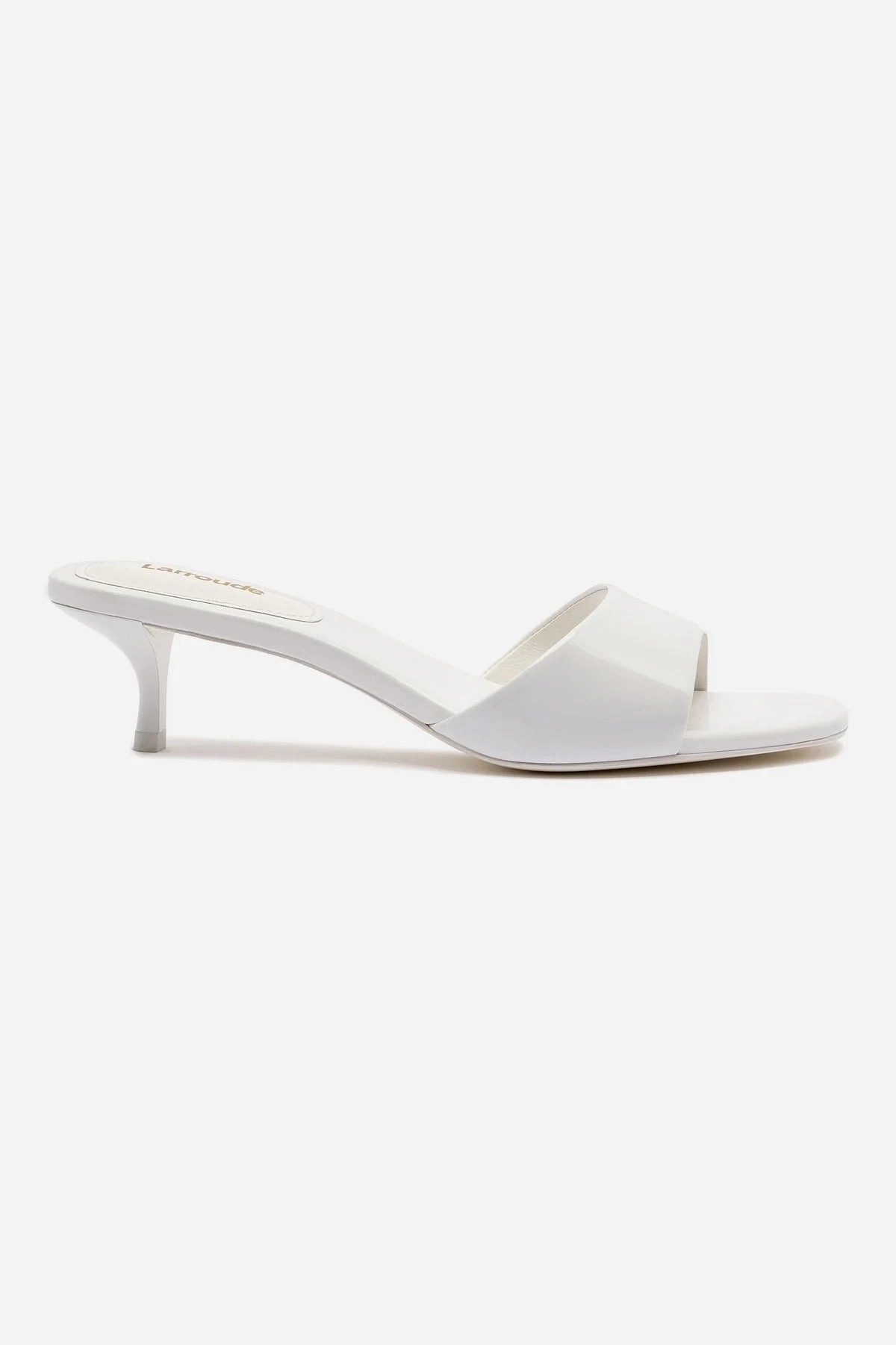 Barefoot Feel Design Greta Mule In White Patent Leather