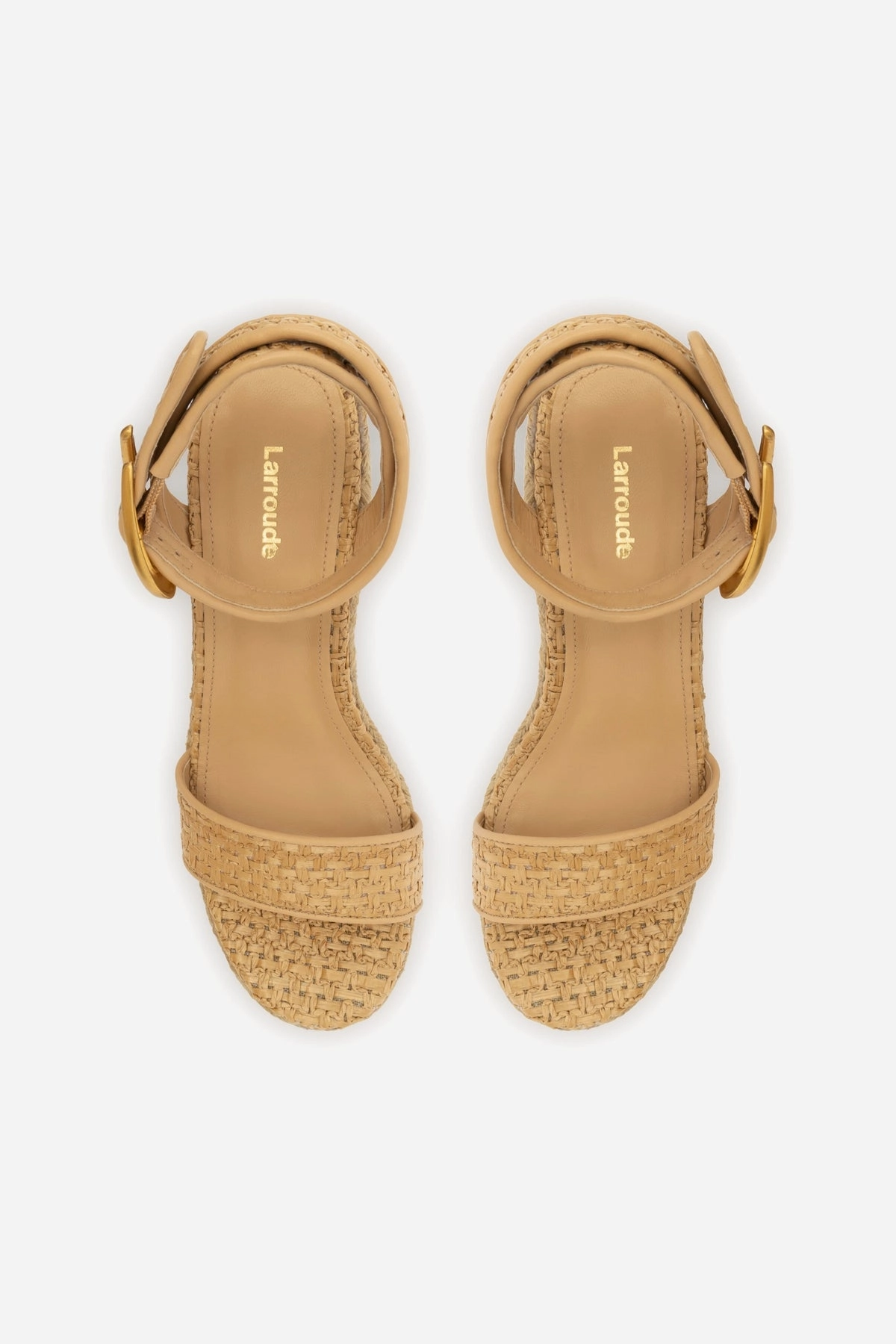 Verona Hi Wedge In Beige Leather and Natural Raffia Dynamic Edge Comfort Slope