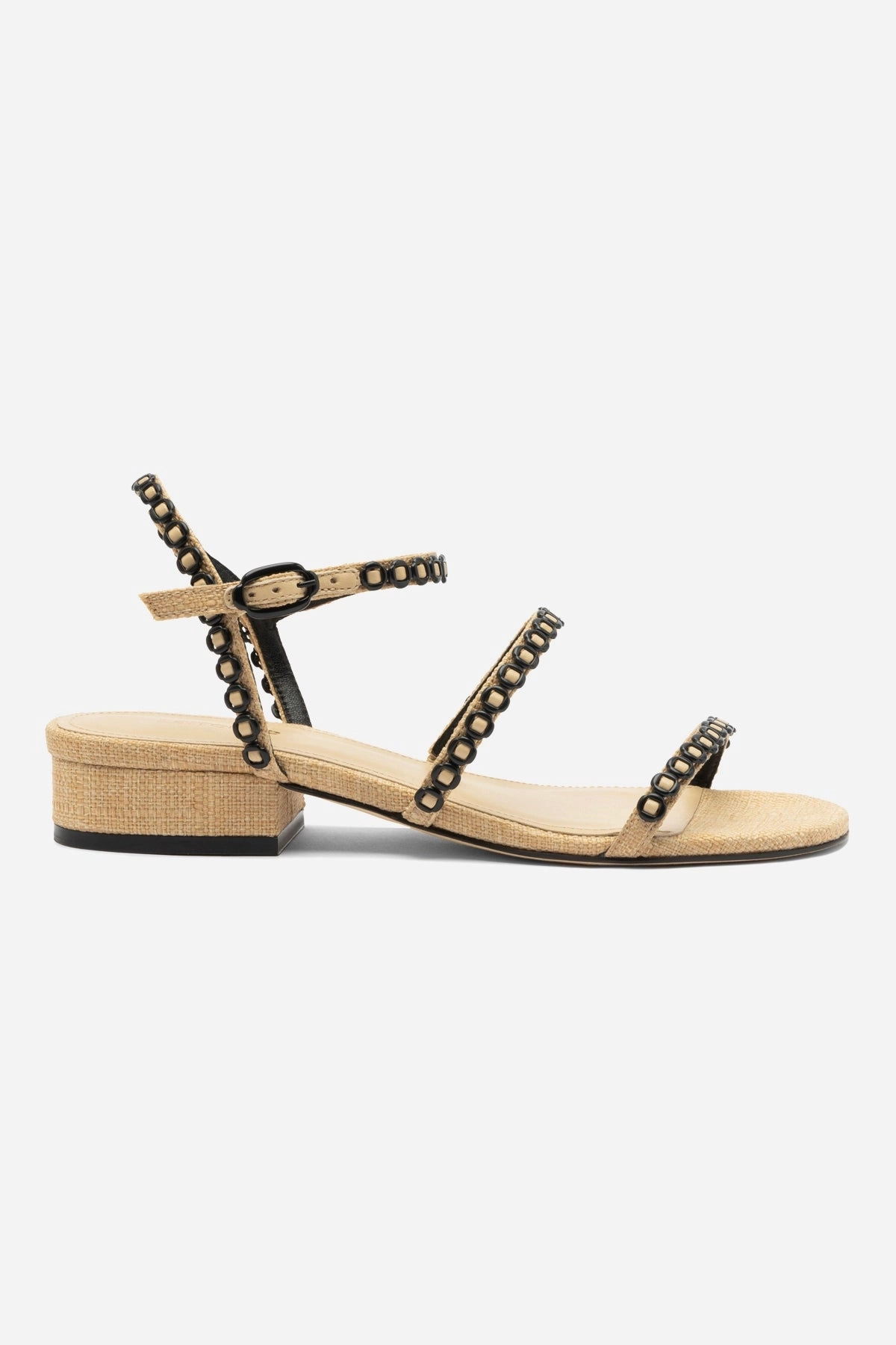 Swift Glide Milanina Flat Sandal In Beige Raffia
