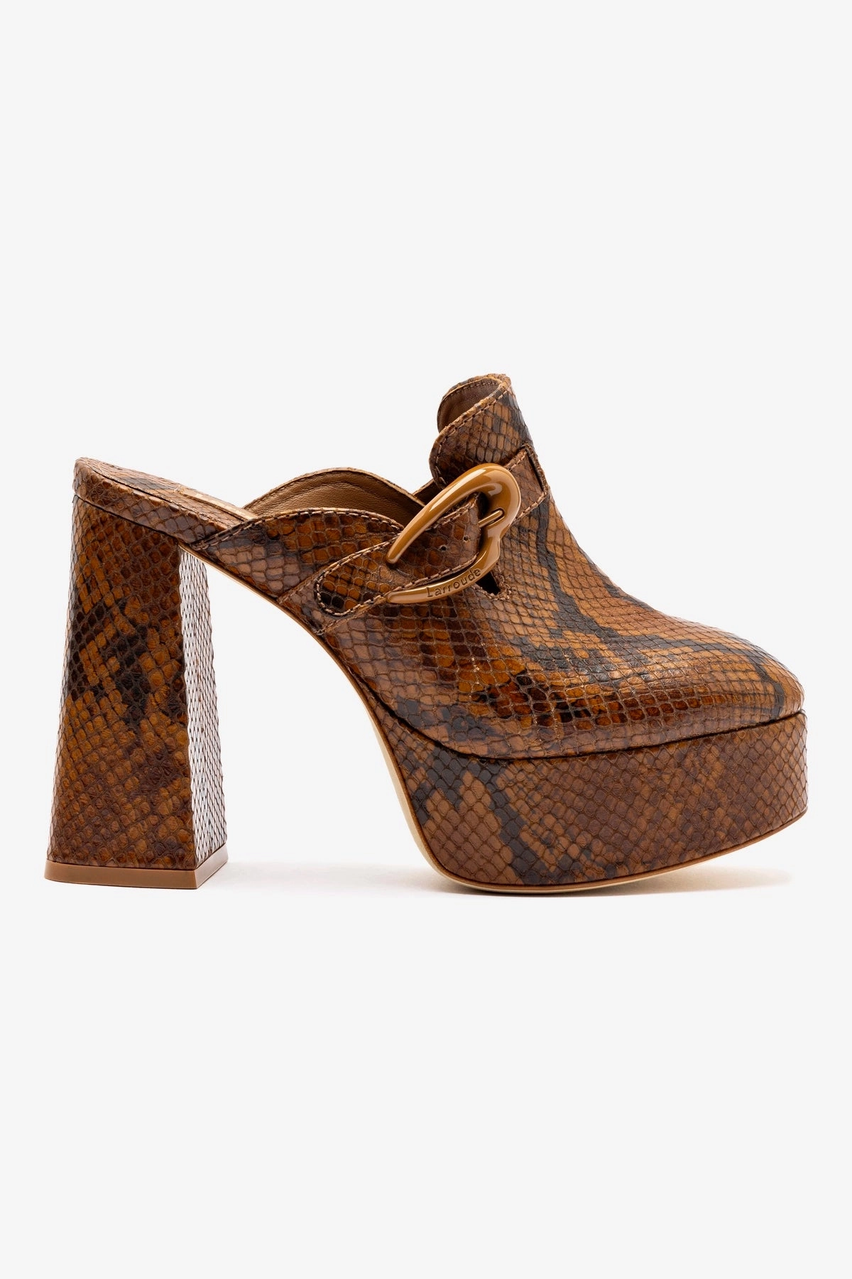Breathable mesh design Heel Stabilizer Dolly Verona Clog In Oud Python Embossed Leather
