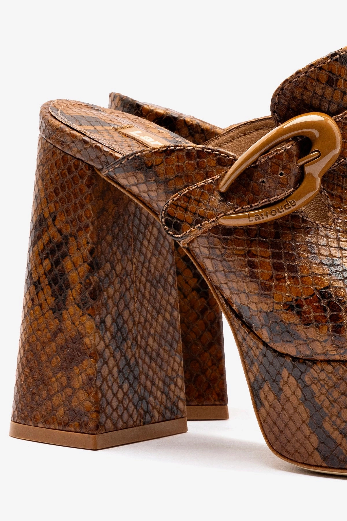 Road grip Sole Soft Dolly Verona Clog In Oud Python Embossed Leather