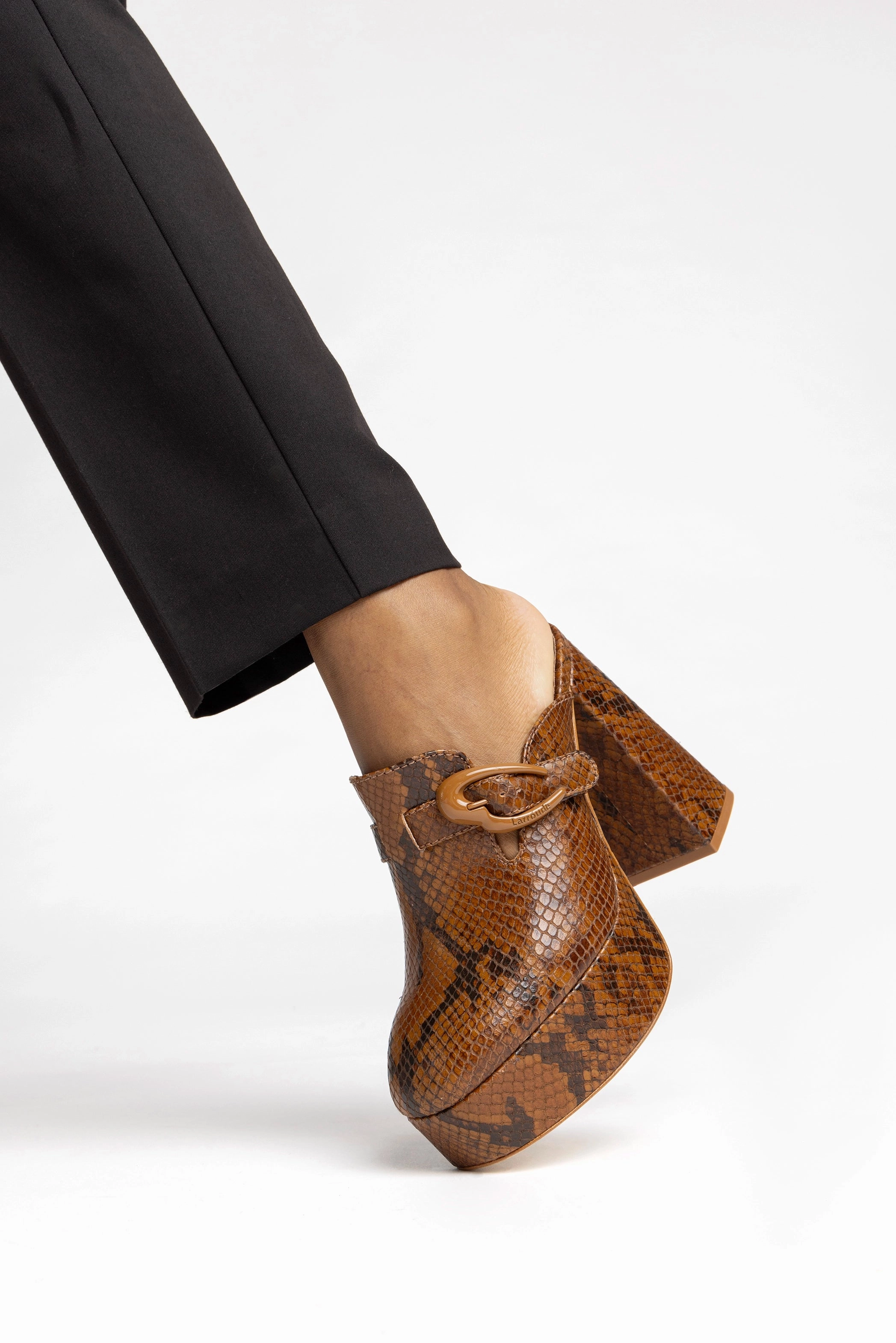 Ultra Light Construction Dolly Verona Clog In Oud Python Embossed Leather