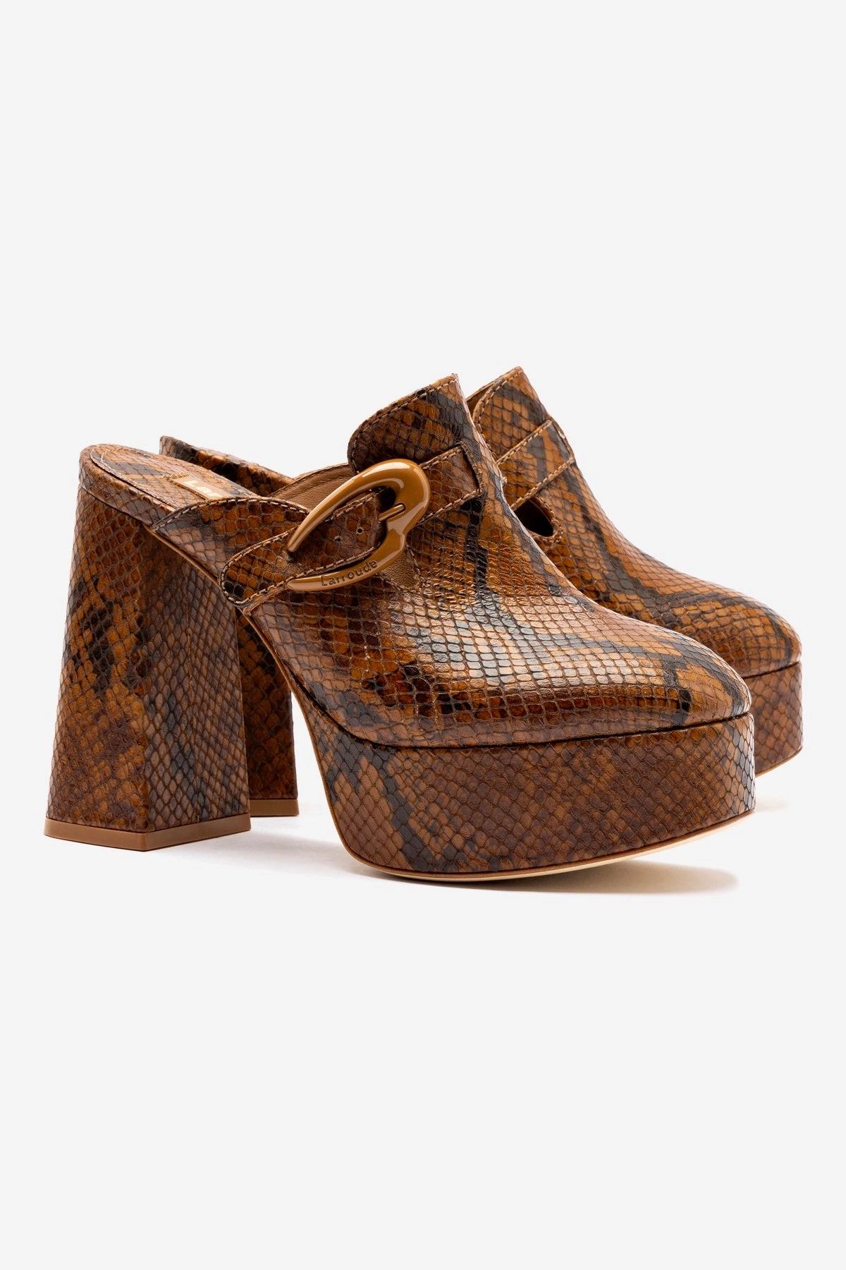 Dolly Verona Clog In Oud Python Embossed Leather Fresh Tone