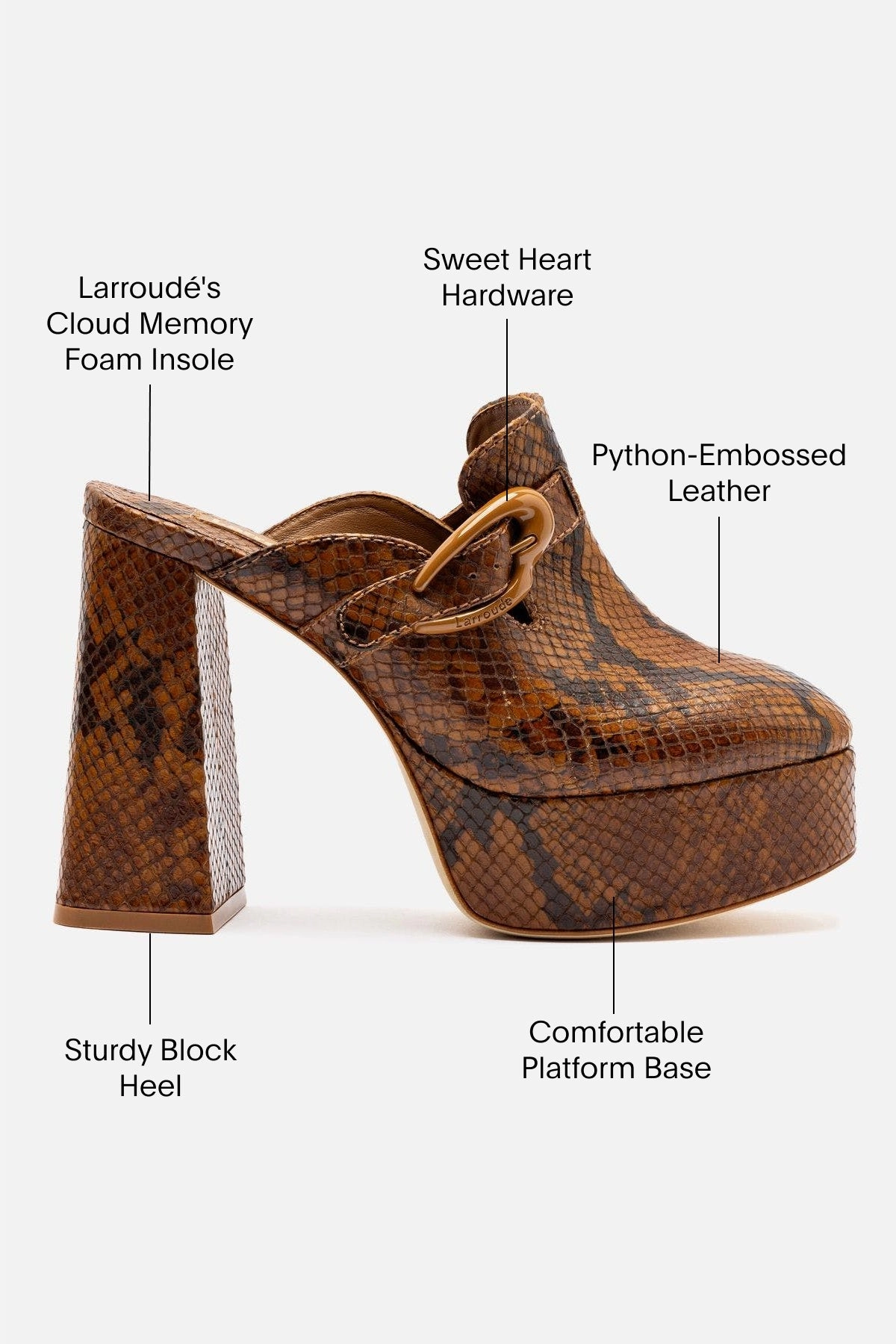 Dolly Verona Clog In Oud Python Embossed Leather Stretchable Collar Design