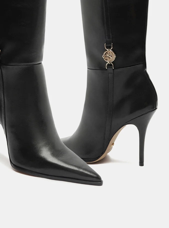 Adventure Driven Korean Trend Penny Leather Stiletto Boot